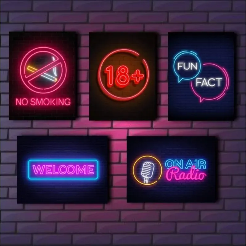 Quadro decorativo estilo neon, pôsteres de estilo néon para quarto de meninos legais decoração Quadro decorativo estilo neon, pôsteres de estilo néon para quarto de meninos legais decoração