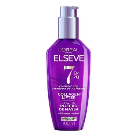 L'oréal Paris Elseve Collagen Lifter Leave-in Sérum Capilar Para Cabelos Finos Injeção de Massa com Peptídeos de Colágeno Aumenta o Volume em 61% e Encorpa os Fios por 72h 100ml L'oréal Paris Elseve Collagen Lifter Leave-in Sérum Capilar Para Cabelos Finos Injeção de Massa com Peptídeos de Colágeno Aumenta o Volume em 61% e Encorpa os Fios por 72h 100ml
