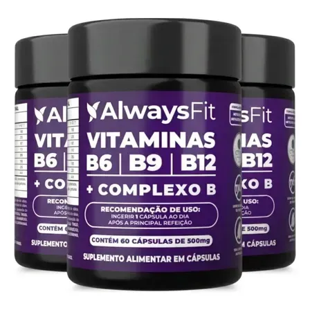 Kit 03 - Complexo B AlwaysFit | Metilfolato + Metilcobalamina + Vitaminas do Complexo B Kit 03 - Complexo B AlwaysFit | Metilfolato + Metilcobalamina + Vitaminas do Complexo B