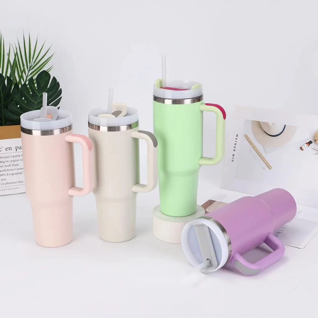 Copo Térmico Inox Alça Flip Straw com canudo de Metal 1200ml SUPER QUALIDADE Copo Térmico Inox Alça Flip Straw com canudo de Metal 1200ml SUPER QUALIDADE