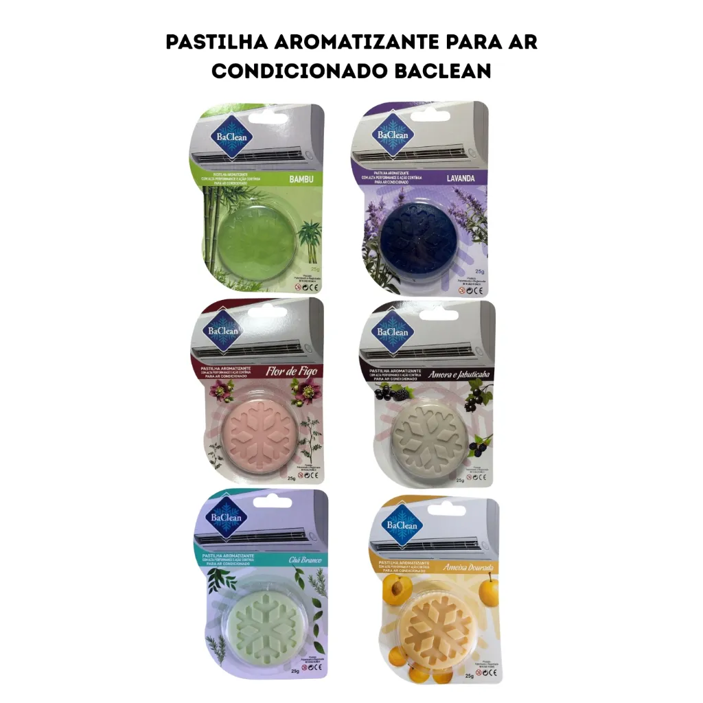 Pastilha Perfumada para Ar Condicionado BaClean - Bactericida Ar condicionado Split Inverter Pastilha Perfumada para Ar Condicionado BaClean - Bactericida Ar condicionado Split Inverter