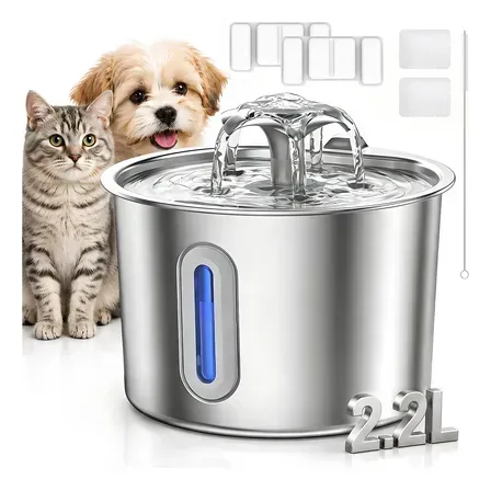 Bebedouro Automático Inox 2,2l Com Filtro Para Gatos E Cães 127/220v Prata Bebedouro Automático Inox 2,2l Com Filtro Para Gatos E Cães 127/220v Prata