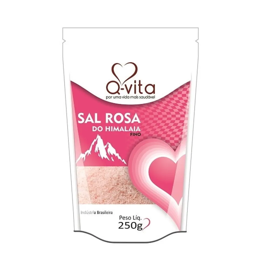 Sal Rosa do Himalaia Fino Q-VITA Pacote 250g Sal Rosa do Himalaia Fino Q-VITA Pacote 250g