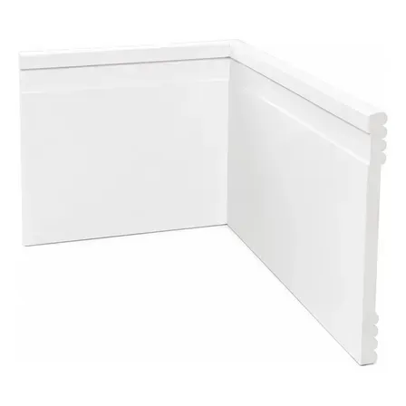 Kit 40 Metros Rodapé De Poliestireno 10 Cm Altura Branco Frisado Kit 40 Metros Rodapé De Poliestireno 10 Cm Altura Branco Frisado