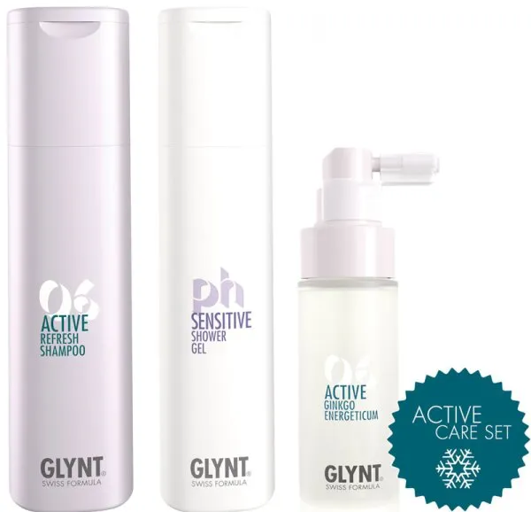 Aktion – Glynt Active Care Set Refresh Shampoo + Sensitive Shower Gel + Active Ginkgo Energeticum Aktion – Glynt Active Care Set Refresh Shampoo + Sensitive Shower Gel + Active Ginkgo Energeticum