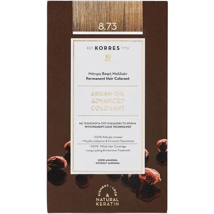 Korres Argan Oil Hochentwickelte Haarcoloration Golden Caramel 8.73 75+50+20ml Korres Argan Oil Hochentwickelte Haarcoloration Golden Caramel 8.73 75+50+20ml