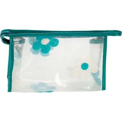 Kosmetiktasche transparent mit Blumenmuster Kosmetiktasche transparent mit Blumenmuster