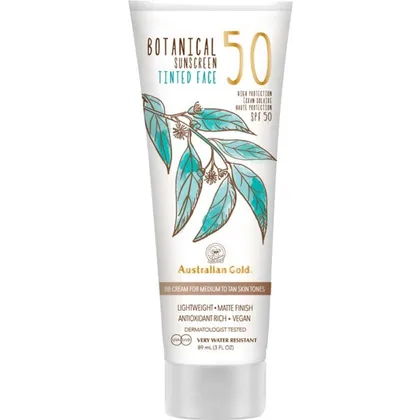Australian Gold Sunscreen SPF50 Botanical Tinted Face Medium-Tan 88 ml Australian Gold Sunscreen SPF50 Botanical Tinted Face Medium-Tan 88 ml