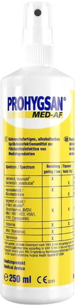 Prohygsan Prohygsan MED-AF Desinfektionsspray 250 ml (LQ) Prohygsan Prohygsan MED-AF Desinfektionsspray 250 ml (LQ)