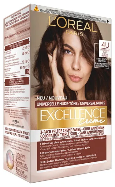 L’Oréal Paris Excellence Creme Universale Nude-Töne 4U Mittelbraun Coloration 1Stk L’Oréal Paris Excellence Creme Universale Nude-Töne 4U Mittelbraun Coloration 1Stk