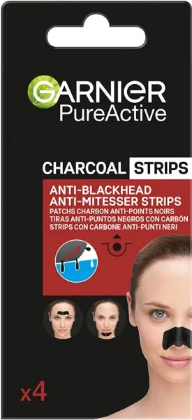 Garnier PureActive Charcoal Strips Anti-Mitesser Gesichtsmaske 1Stk Garnier PureActive Charcoal Strips Anti-Mitesser Gesichtsmaske 1Stk
