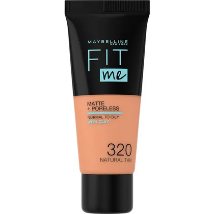 Maybelline Fit Me! Matte + Poreless Make-Up Nr. 320 Natural Tan Foundation 30ml Maybelline Fit Me! Matte + Poreless Make-Up Nr. 320 Natural Tan Foundation 30ml