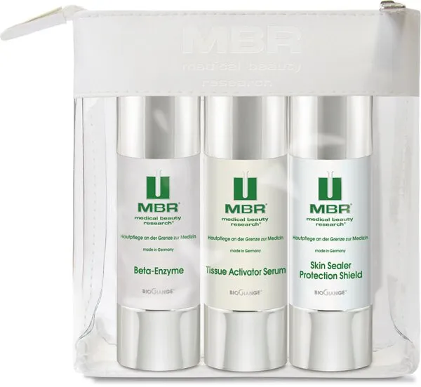 MBR BioChange Travel Set = Beta-Enzyme 50 ml + Cell Power Vital Serum 50 ml + Skin Sealer Prot.Shield 50 ml 3 Artikel im Set MBR BioChange Travel Set = Beta-Enzyme 50 ml + Cell Power Vital Serum 50 ml + Skin Sealer Prot.Shield 50 ml 3 Artikel im Set
