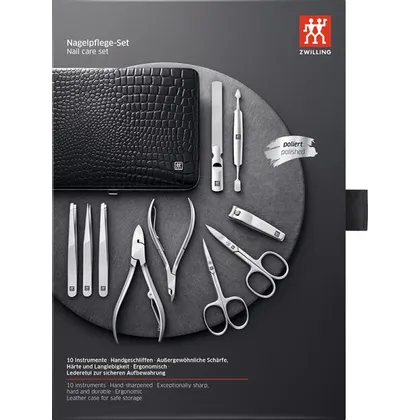 ZWILLING Beauty Rahmen-Etui, Rindleder, schwarz, 10-tlg. ZWILLING Beauty Rahmen-Etui, Rindleder, schwarz, 10-tlg.