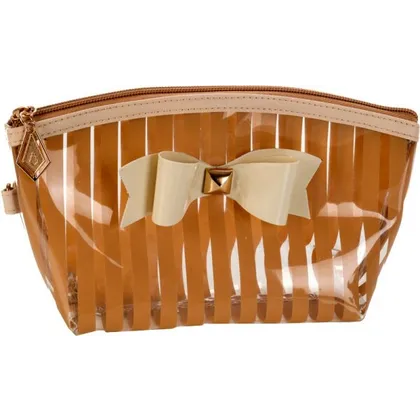 Kosmetiktasche gestreift mit Schleife und Trageschlaufe Kosmetiktasche gestreift mit Schleife und Trageschlaufe