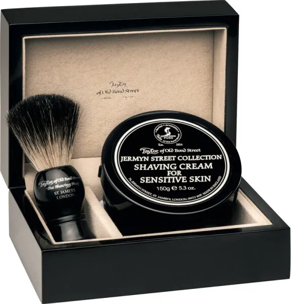 Taylor of Old Bond Street Jermyn Street Lacquered Wooden Gift Box Pure Badger Taylor of Old Bond Street Jermyn Street Lacquered Wooden Gift Box Pure Badger