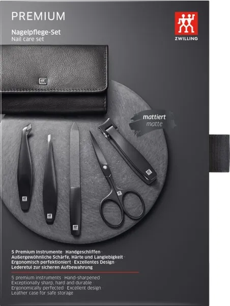 ZWILLING Beauty Nagelpflege Set Leder schwarz 5-teilig mit Nagelknipser 1 Stk. ZWILLING Beauty Nagelpflege Set Leder schwarz 5-teilig mit Nagelknipser 1 Stk.