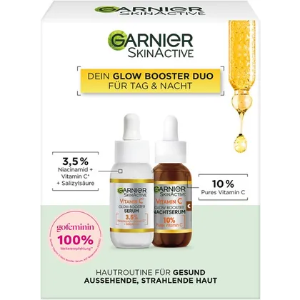 Garnier SkinActive Vitamin C Glow Booster Serum Duo für Tag & Nacht Gesichtsserum 1Stk Garnier SkinActive Vitamin C Glow Booster Serum Duo für Tag & Nacht Gesichtsserum 1Stk
