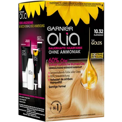 Garnier Olia dauerhafte Haarfarbe Gold 10.32 Platingold 1 Stk. Garnier Olia dauerhafte Haarfarbe Gold 10.32 Platingold 1 Stk.