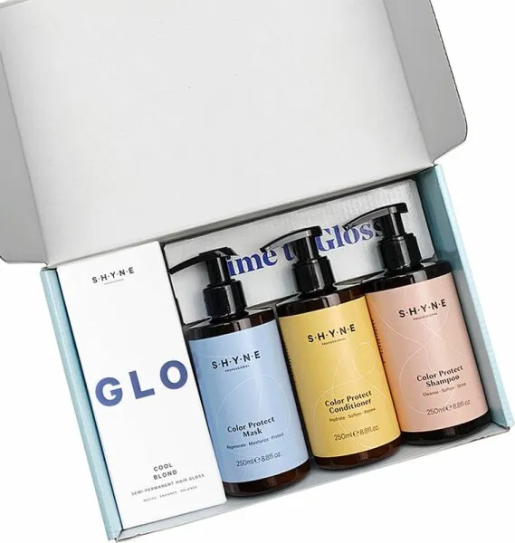 Shyne Hair set Time to Gloss Set Cool Blond Shyne Hair set Time to Gloss Set Cool Blond