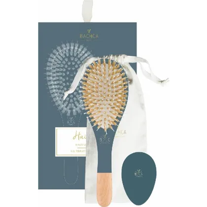 Bachca Hair Kit Dark Blue – Brush Boar And Nylon + Wooden Mirror + Cotton Pouch Bachca Hair Kit Dark Blue – Brush Boar And Nylon + Wooden Mirror + Cotton Pouch