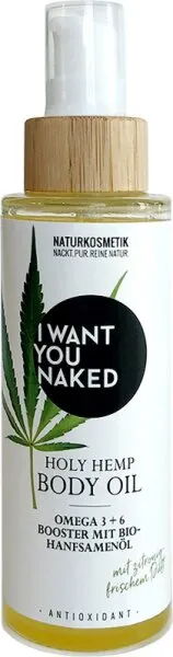 I Want You Naked Holy Hemp Body Oil Bio-Hanfsamenöl & Vitamin E 100 ml I Want You Naked Holy Hemp Body Oil Bio-Hanfsamenöl & Vitamin E 100 ml