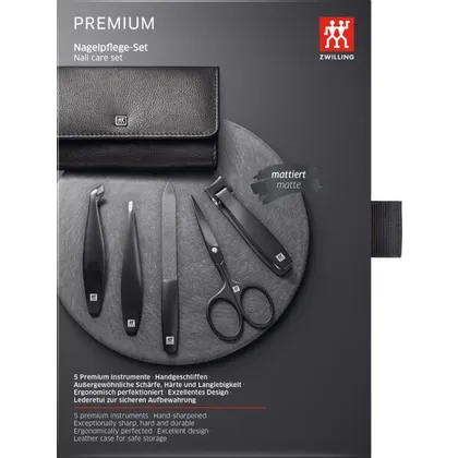 ZWILLING Beauty Nagelpflege Set Leder schwarz 5-teilig mit Nagelknipser 1 Stk. ZWILLING Beauty Nagelpflege Set Leder schwarz 5-teilig mit Nagelknipser 1 Stk.