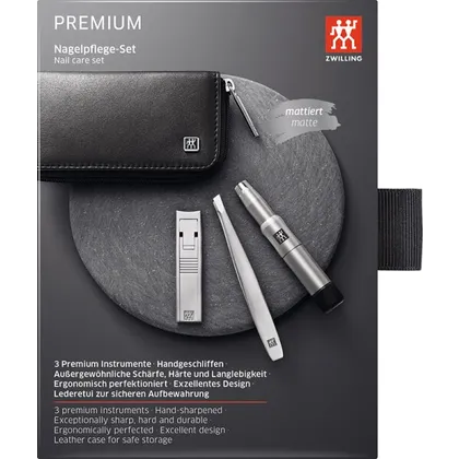 ZWILLING Beauty Reißverschluss-Etui, Rindleder, black, 3-tlg. ZWILLING Beauty Reißverschluss-Etui, Rindleder, black, 3-tlg.