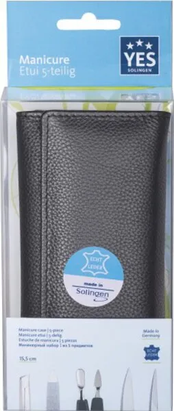 YES Solingen Manicure Etui 5-teilig schwarz 8 x15,5 cm 1 Stk. YES Solingen Manicure Etui 5-teilig schwarz 8 x15,5 cm 1 Stk.