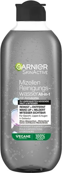 Garnier SkinActive Mizellen Reinigungswasser All-in-1 Aktivkohle Gesichtswasser 400ml Garnier SkinActive Mizellen Reinigungswasser All-in-1 Aktivkohle Gesichtswasser 400ml