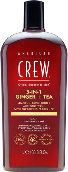 American Crew 3 in 1 Ginger & Tea Shampoo, Conditioner & Body Wash 1000 ml American Crew 3 in 1 Ginger & Tea Shampoo, Conditioner & Body Wash 1000 ml