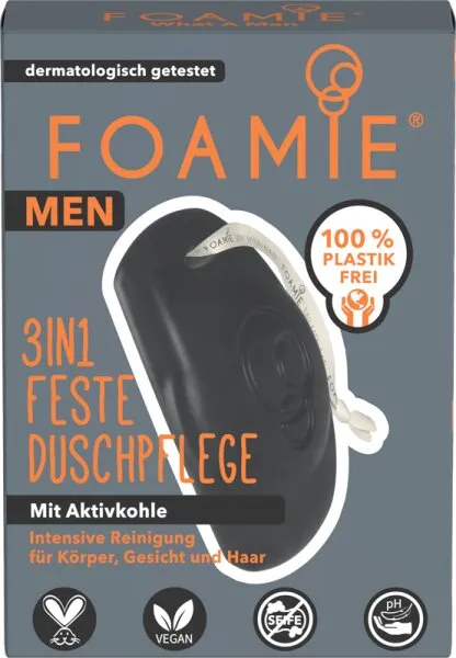 Foamie 3 in1 Feste Duschpflege for Man – What A Man 80 g Foamie 3 in1 Feste Duschpflege for Man – What A Man 80 g