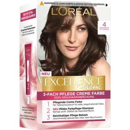 L’Oréal Paris Excellence Creme 4 Mittelbraun Coloration 1Stk L’Oréal Paris Excellence Creme 4 Mittelbraun Coloration 1Stk