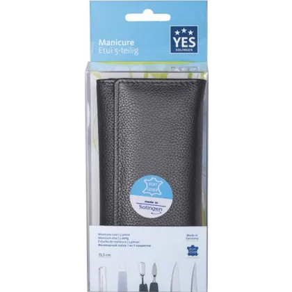 YES Solingen Manicure Etui 5-teilig schwarz 8 x15,5 cm 1 Stk. YES Solingen Manicure Etui 5-teilig schwarz 8 x15,5 cm 1 Stk.