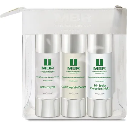 MBR BioChange Travel Set = Beta-Enzyme 50 ml +Cell Power Vital Serum 50 ml + Sealer Protection Shield 50 ml 3 Artikel im Set MBR BioChange Travel Set = Beta-Enzyme 50 ml +Cell Power Vital Serum 50 ml + Sealer Protection Shield 50 ml 3 Artikel im Set