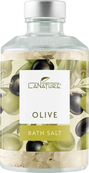 LaNature Badesalz in Dekoglas Olive mit Beerenblätter 250 g LaNature Badesalz in Dekoglas Olive mit Beerenblätter 250 g