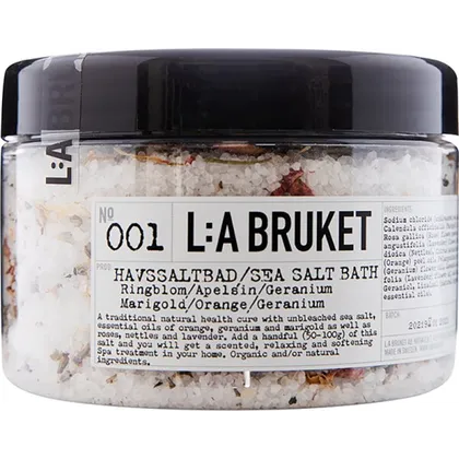 L:A Bruket No. 001 Sea Salt Bath Marigold/Orange/Geranium 450 g L:A Bruket No. 001 Sea Salt Bath Marigold/Orange/Geranium 450 g