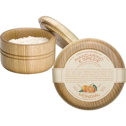 Mondial Luxury Shaving Cream Wooden Bowl 140 ml Mandarino e Spezie Mondial Luxury Shaving Cream Wooden Bowl 140 ml Mandarino e Spezie