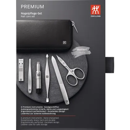 ZWILLING Beauty Reißverschluss-Etui, Rindleder, black, 6-tlg. ZWILLING Beauty Reißverschluss-Etui, Rindleder, black, 6-tlg.