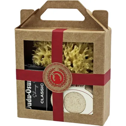 Unicorn Geschenk-Set mini-Seifendose klein sahneweiß + Dudu Osun CLASSIC 25g + Naturschwamm klein rot Unicorn Geschenk-Set mini-Seifendose klein sahneweiß + Dudu Osun CLASSIC 25g + Naturschwamm klein rot