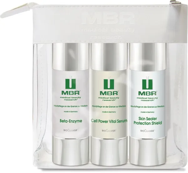 MBR BioChange Travel Set = Beta-Enzyme 50 ml +Cell Power Vital Serum 50 ml + Sealer Protection Shield 50 ml 3 Artikel im Set MBR BioChange Travel Set = Beta-Enzyme 50 ml +Cell Power Vital Serum 50 ml + Sealer Protection Shield 50 ml 3 Artikel im Set