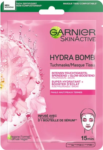 Garnier SkinActive Hydra Bomb Tuchmaske Sakura Tuchmaske 28g Garnier SkinActive Hydra Bomb Tuchmaske Sakura Tuchmaske 28g