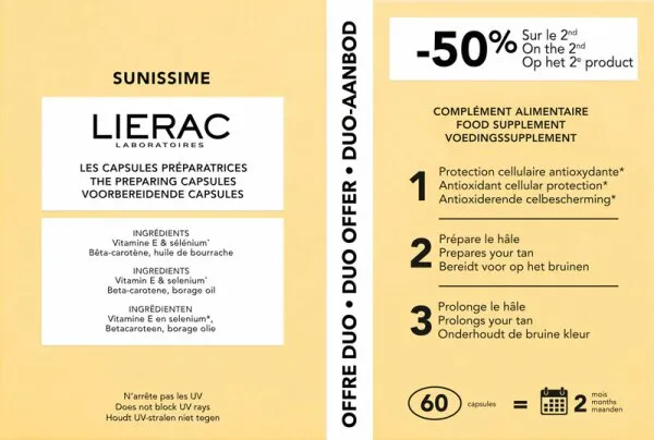 Lierac Sunissime Bräunungskapsel Duo 2x 30 Kapseln Lierac Sunissime Bräunungskapsel Duo 2x 30 Kapseln
