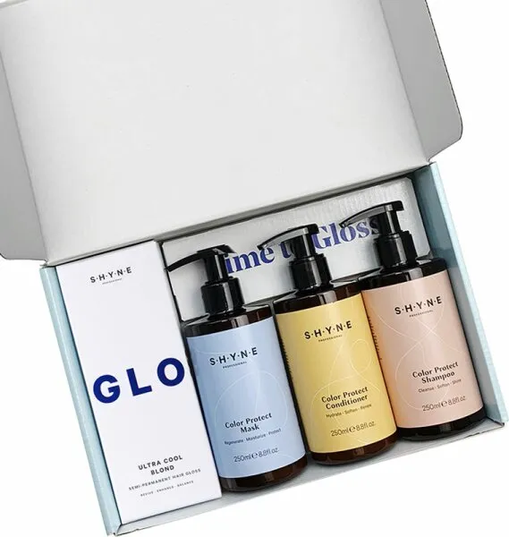 Shyne Hair set Time to Gloss Set Ultra Cool Blond Shyne Hair set Time to Gloss Set Ultra Cool Blond