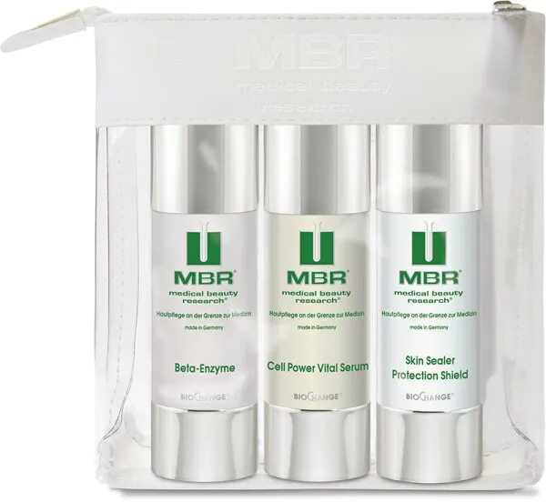 MBR BioChange Set = BioChange Beta-Enzyme 30 ml + Cell Power Vital Serum 30 ml + Skin Sealer Protection Serum 30 ml 3 Artikel im Set MBR BioChange Set = BioChange Beta-Enzyme 30 ml + Cell Power Vital Serum 30 ml + Skin Sealer Protection Serum 30 ml 3 Artikel im Set