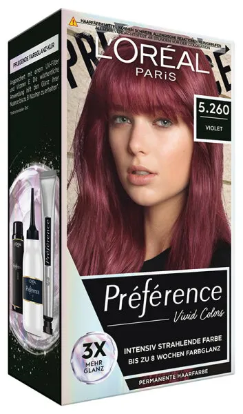 L’Oréal Paris Préférence Vivid Colors 5.260 Violet Coloration 1Stk L’Oréal Paris Préférence Vivid Colors 5.260 Violet Coloration 1Stk