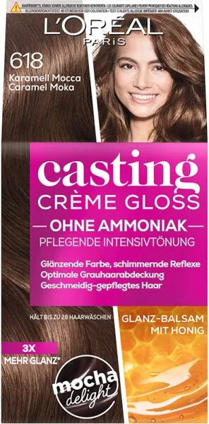 L’Oréal Paris Casting Crème Gloss Pflegende Intensivtönung 618 Karamell Mocca Coloration 1Stk L’Oréal Paris Casting Crème Gloss Pflegende Intensivtönung 618 Karamell Mocca Coloration 1Stk