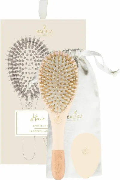 Bachca Hair Kit Nude – Brush Boar And Nylon + Wooden Mirror + Cotton Pouch Bachca Hair Kit Nude – Brush Boar And Nylon + Wooden Mirror + Cotton Pouch