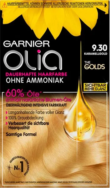 Garnier Olia dauerhafte Haarfarbe Nr. 9.30 Karamellgold 1 Stk. Garnier Olia dauerhafte Haarfarbe Nr. 9.30 Karamellgold 1 Stk.
