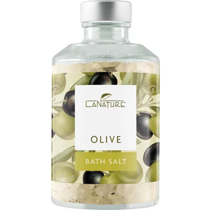 LaNature Badesalz in Dekoglas Olive mit Beerenblätter 250 g LaNature Badesalz in Dekoglas Olive mit Beerenblätter 250 g